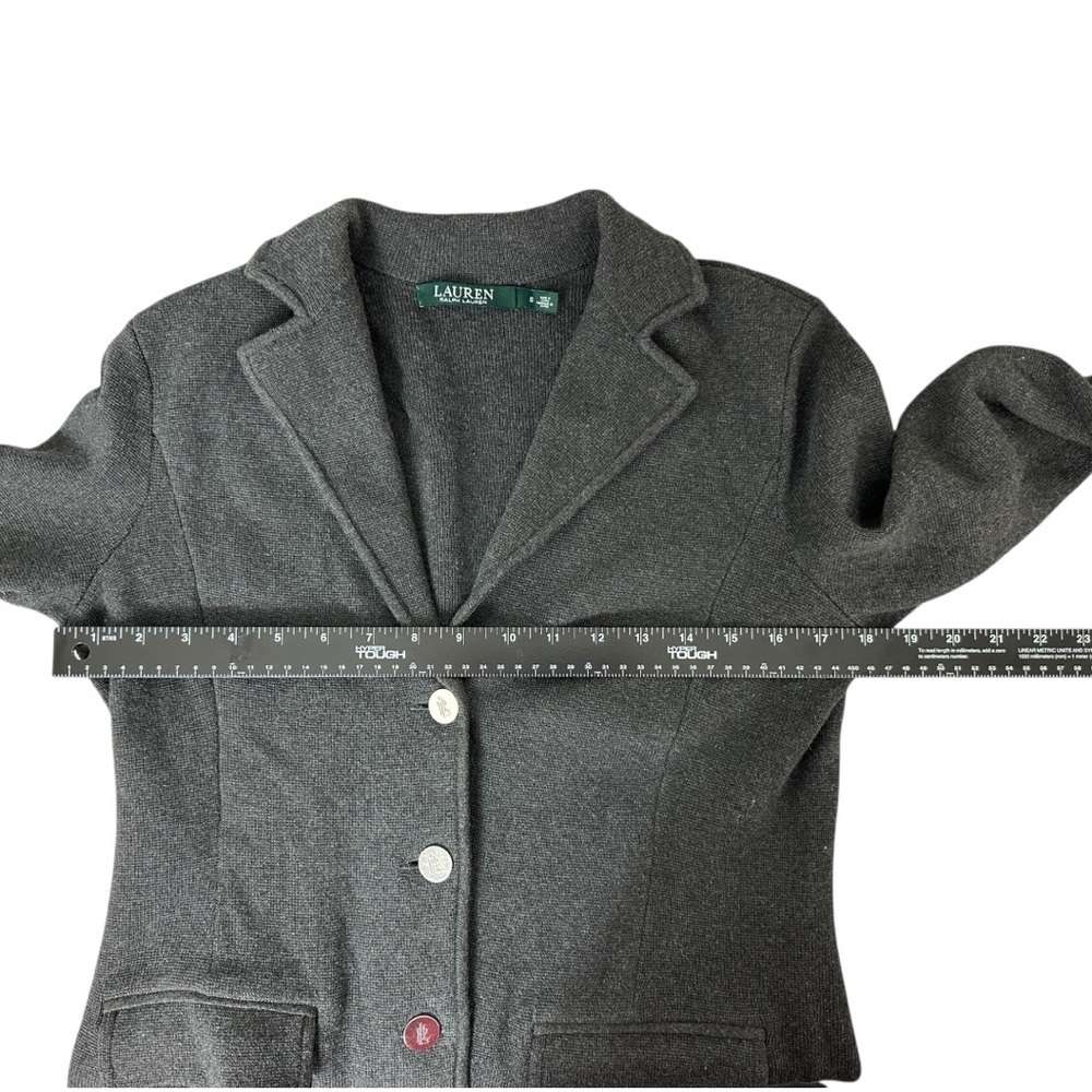 Ralph Lauren gray sweater knit blazer size small - Picture 5 of 6